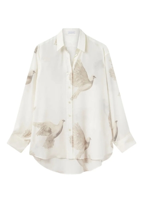 Stella McCartney dove-print silk shirt - White