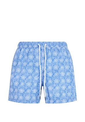 Fedeli floral-print drawstring swim shorts - Blue