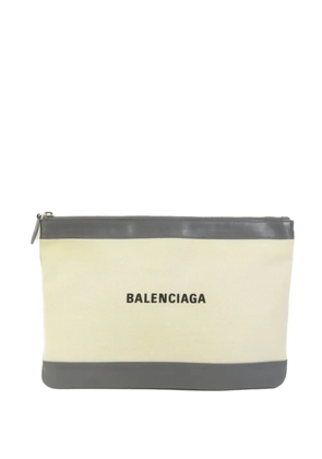 Balenciaga Pre-Owned M Clip canvas clutch bag - Neutrals