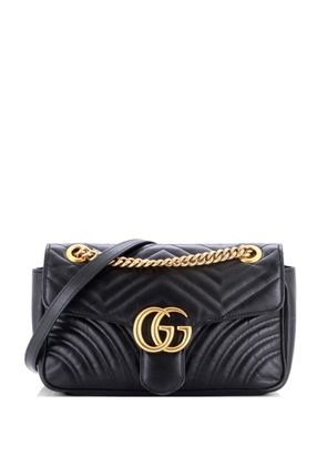 Gucci Pre-Owned GG Marmont Flap Bag Matelasse Leather Medium shoulder bag - Black