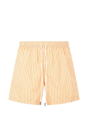 Fedeli striped drawstring-waist swim shorts - Orange