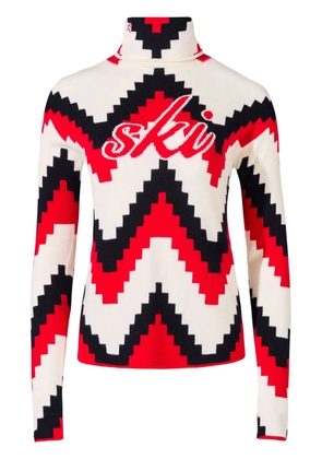 Perfect Moment chevron roll-neck jumper - Neutrals