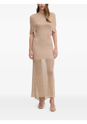 SIMONA CORSELLINI open-back mesh-knit maxi dress - Neutrals