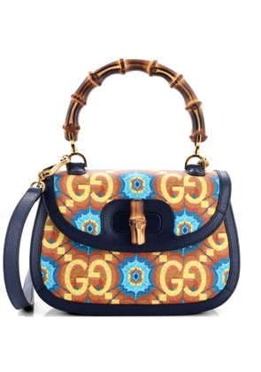 Gucci Pre-Owned Bamboo 1947 Top Handle Bag Kaleidoscope Print GG Coated Canvas Medium crossbody bag - Blue