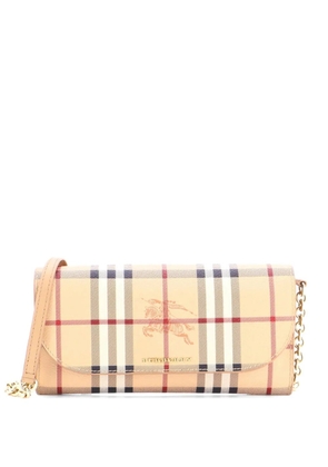 Burberry Pre-Owned Henley Wallet on Chain Haymarket Coated Canvas crossbody bag - Brown