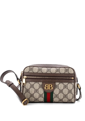 Balenciaga Pre-Owned x Gucci The Hacker Project Camera Bag BB Coated Canvas Mini crossbody bag - Brown