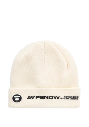 AAPE BY *A BATHING APE® logo-embroidered beanie hat - Neutrals