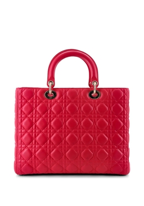 Christian Dior Pre-Owned Lady Dior Bag Cannage Quilt Lambskin Large tote bag - Pink