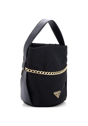 Prada Pre-Owned Petit Sac Re-Nylon and Nappa Leather Mini bucket bag - Black