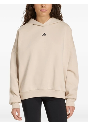 adidas logo-print hoodie - Neutrals