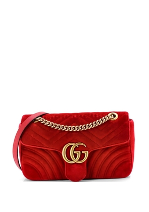Gucci Pre-Owned GG Marmont Flap Bag Matelasse Velvet Small shoulder bag - Red