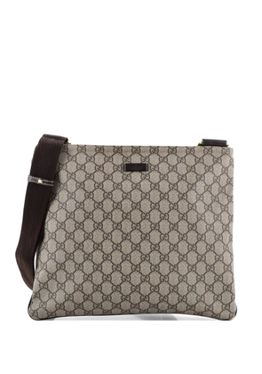 Gucci Pre-Owned Zip Top Messenger Bag GG Coated Canvas Large crossbody bag - Brown
