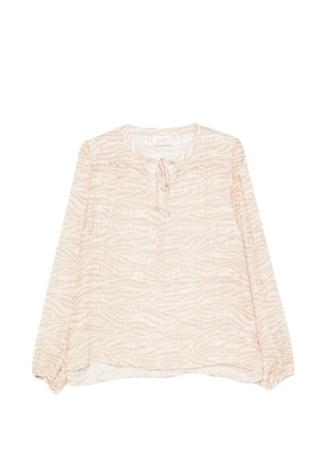 MC2 Saint Barth zebra-print long-sleeve blouse - Neutrals