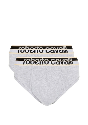 Roberto Cavalli logo-waistband briefs set (set of two) - Grey
