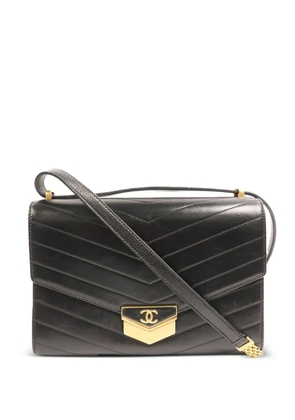 CHANEL Pre-Owned Chevron Medal shoulder bag - Black