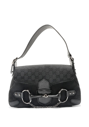 Gucci Pre-Owned 2002-2006 Horsebit GG canvas shoulder bag - Black