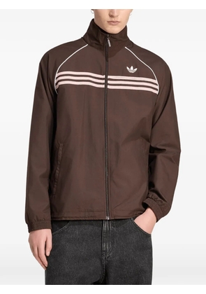 adidas striped raglan-sleeve track jacket - Brown
