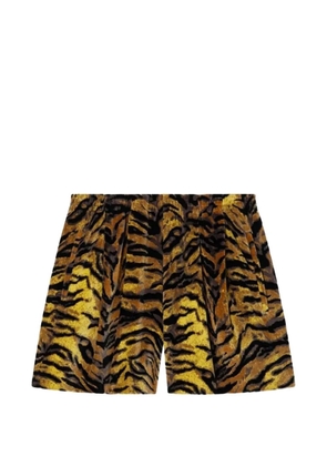 Kenzo tiger-print velvet bermuda shorts - Yellow