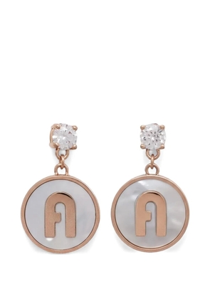 Furla cubic-zirconia-embellished circular earrings - Pink