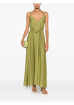 COTAZUR braided-belt V-neck dress - Green