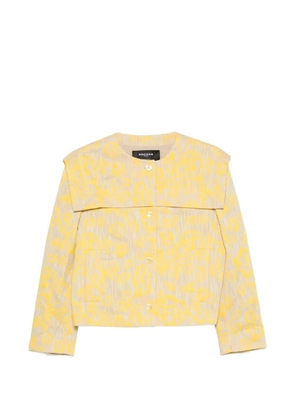 Rochas floral-jacquard cropped jacket - Neutrals