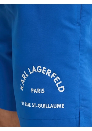 Karl Lagerfeld logo-print drawstring swim shorts - Blue