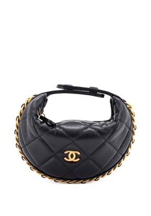 CHANEL Pre-Owned Chain Around Pouch Quilted Lambskin Extra Mini hobo bag - Black