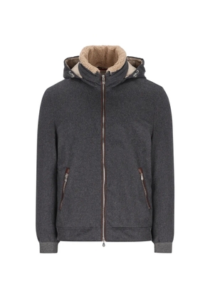 Brunello Cucinelli hooded wool jacket - Grey