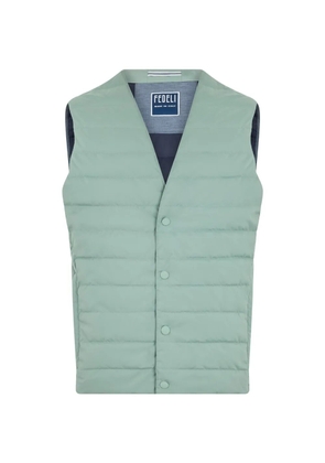 Fedeli quilted V-neck vest - Green