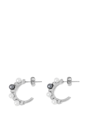 Karl Lagerfeld faux-pearl hoop earrings - Silver