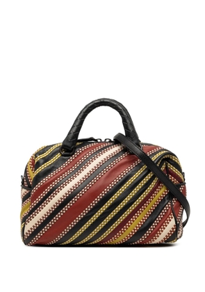 Bottega Veneta Pre-Owned 2012-2026 Nappa Diagonal Stripe Boston Bag satchel - Black