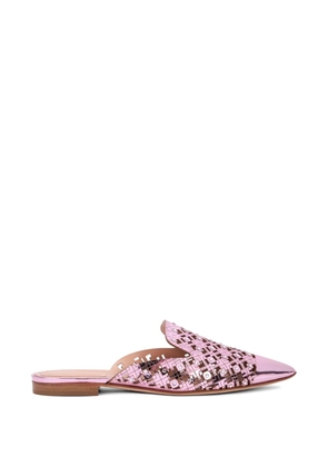Alberta Ferretti crystal-embellished laser-cut mules - Pink