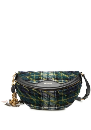 Balenciaga Pre-Owned 2018-2026 Diagonal Quilted Wool Allover Logo Souvenir XS belt bag - Green