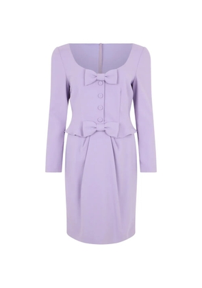 Moschino bow-detail peplum-waist mini dress - Purple
