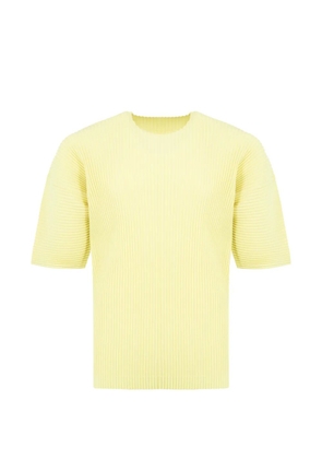 Issey Miyake pleated-design short-sleeve T-shirt - Yellow