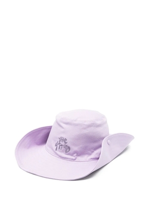 The Attico logo-embroidered wide-brim hat - Purple