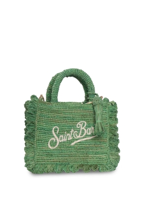 MC2 Saint Barth ruffled-trim embroidered mini tote bag - Green