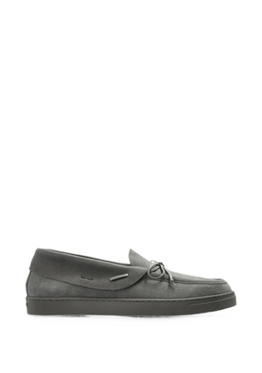 Giorgio Armani bow-detail suede loafers - Grey