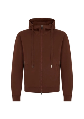 Fedeli zip-up drawstring hoodie - Brown