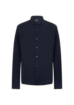 Fedeli long-sleeved button-up shirt - Blue