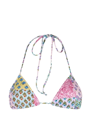 MC2 Saint Barth Leah floral-print triangle bikini top - Pink