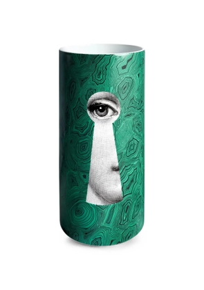 Fornasetti Serratura su Malachite medium cylindrical vase - Green