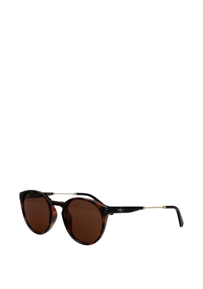 Calvin Klein Jeans tortoiseshell-effect round-frame sunglasses - Brown