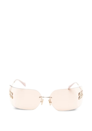 Miu Miu Pre-Owned Aube mask-shape sunglasses - Gold