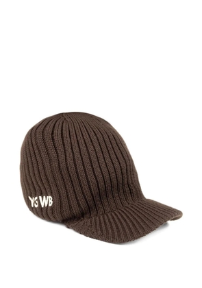 adidas ribbed-peaked beanie-hat - Brown