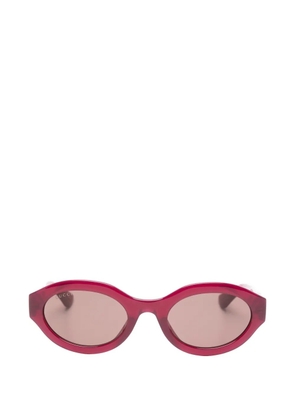 Gucci Eyewear Interlocking G oval-frame sunglasses - Red