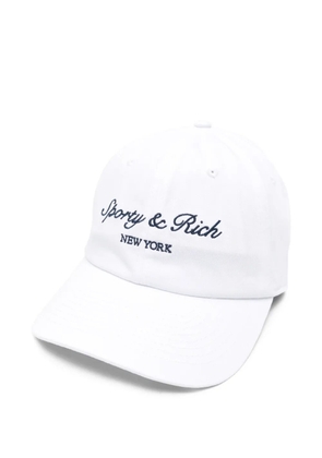 Sporty & Rich logo-embroidered baseball cap - White