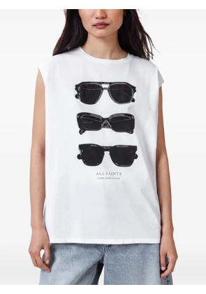 AllSaints graphic-print sleeveless top - White