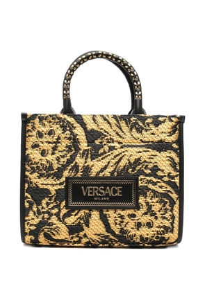 Versace Pre-Owned small Barocco Athena raffia tote bag - Gold