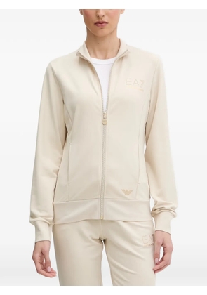Ea7 Emporio Armani logo-detail zip-up sweatshirt - Neutrals